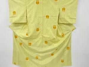 リサイクル　遠州椿模様織り出し手織り紬着物